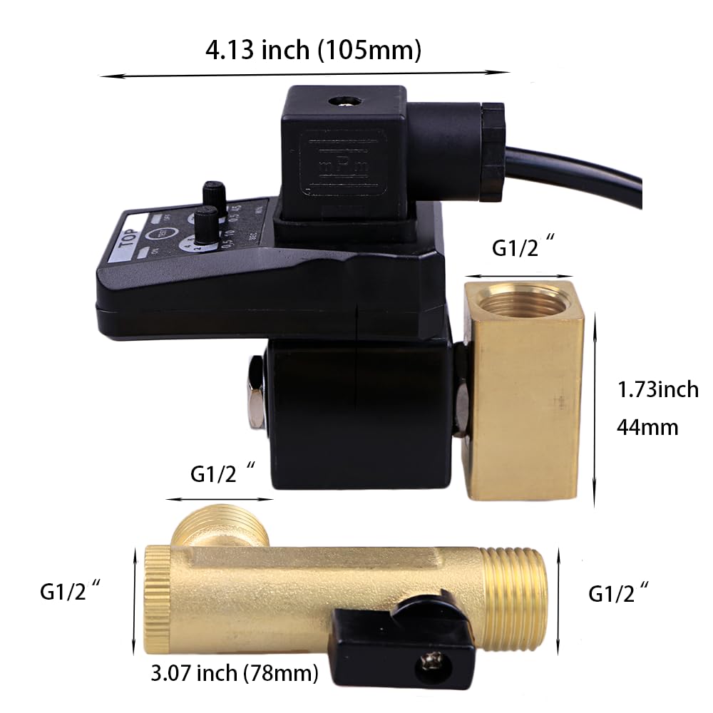 Szzijia 1/2' Ac 110V Automatic Timed Water Tank 2 Way Direct Acting Drain Valve Us Plug