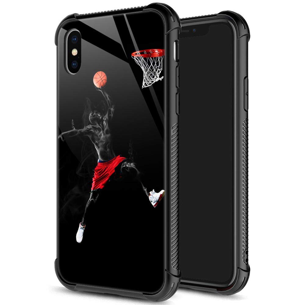 Zhegailian Case Compatible With Iphone Xr,Jump Shot Case For Iphone Xr For Boys Men,Pattern Design Anti Scratch Organic Glass Ca