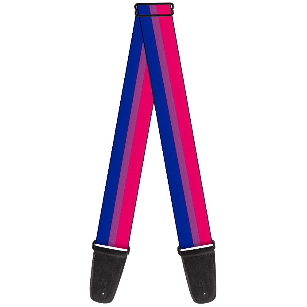 BuckleDown Guitar Strap, Flag Bisexual Pink Purple Blue, 2 Inches Wide