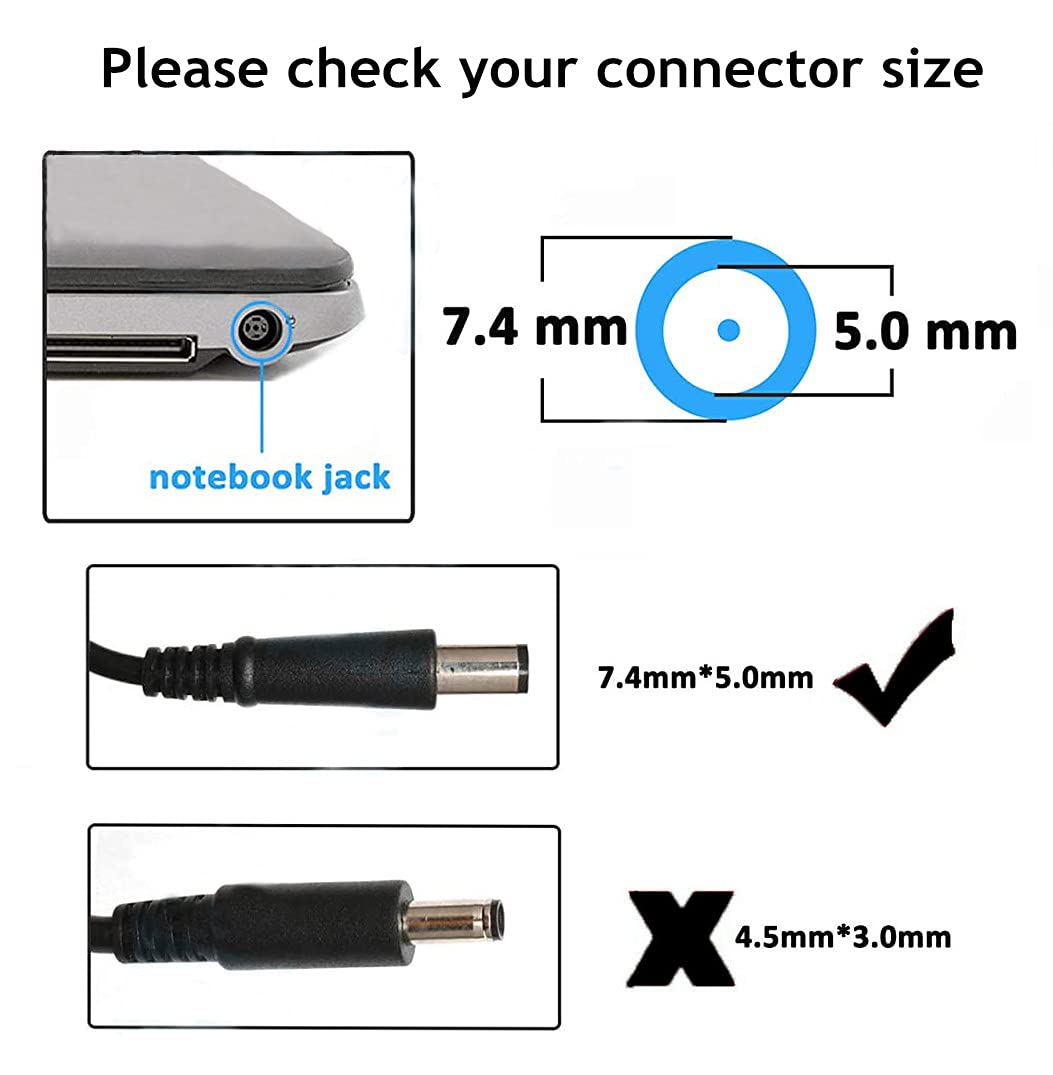 65W Ac Adapter Compatible With Dell Chromebook 11 3180 3189 3120 Inspiron 15 3542 3521 N5050 Latitude E7250 E5430 E5470 E7440 E7