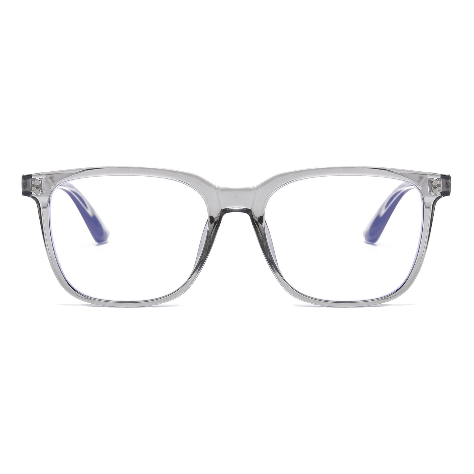 Gleyemor Mens Blue Light Glasses Fashion Square Frame Computer Glasses For Men Lightweight Sturdy Daily Eyeglasses (Grey)