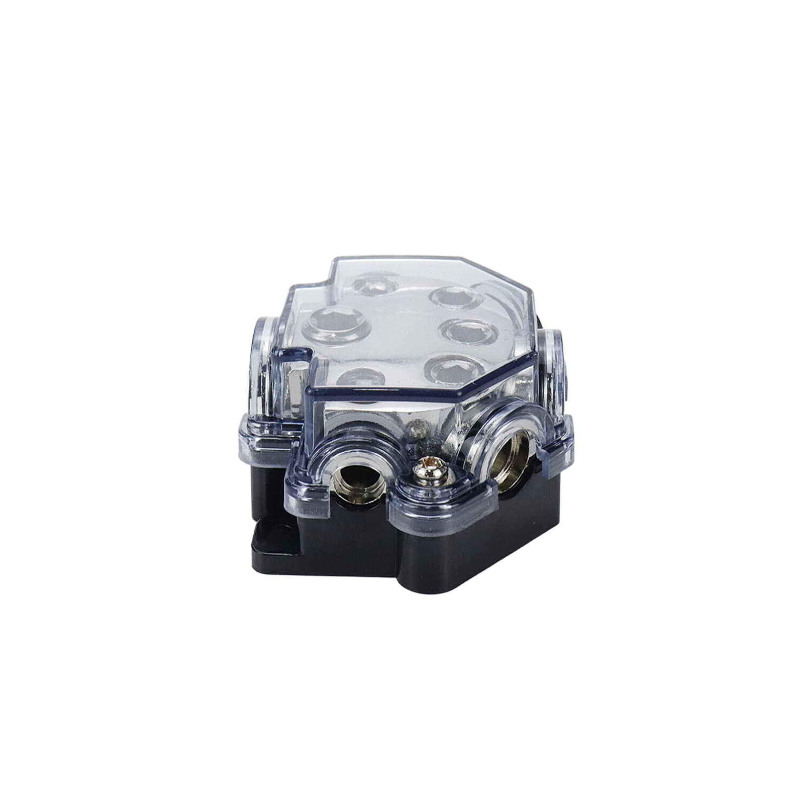 S Sydien 2Pc Power Distribution Block Car Audio 1 In 5 Ways Out Car Audio Distribution Block 0 Gauge Input 2/4/8 Gauge Out Ground Cable Splitter Distribution Block For Automotive