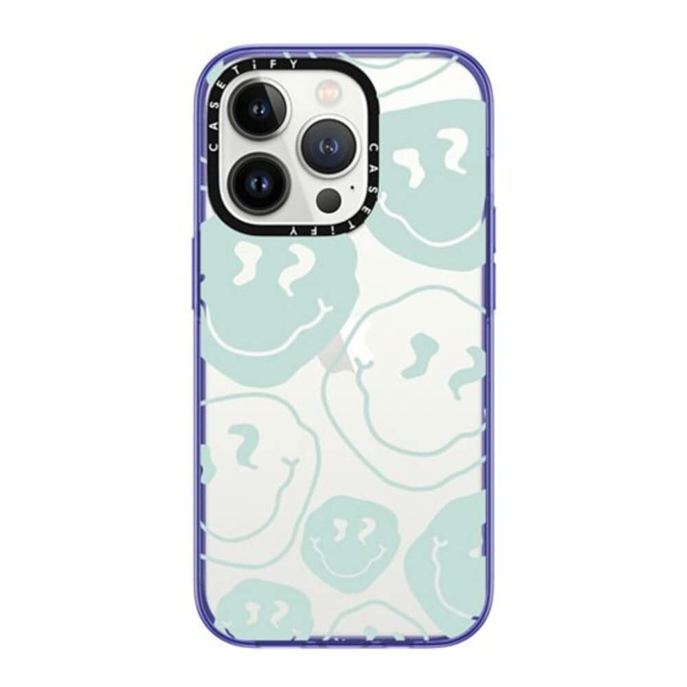 Casetify Compact Iphone 14 Pro Case [2X Military Grade Drop Tested / 4Ft Drop Protection]   Aqua Transparent   Peri Purple