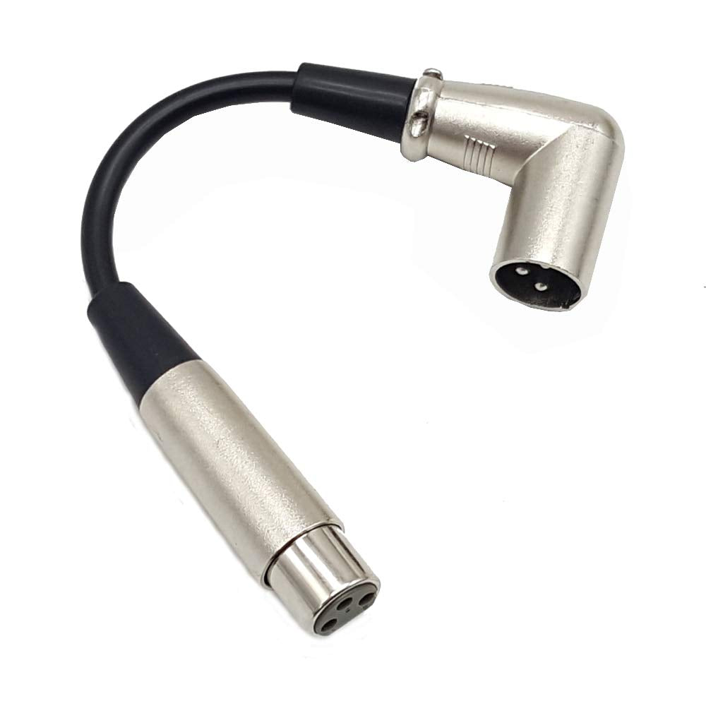 Mmnne 10 Inch Right Angle Xlr Male To Xlr Female Patch Cable