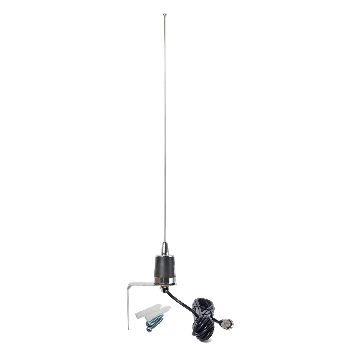 Hys Uhf Vhf 2Meter 70Cm 21Inches Nmo Antenna With Nmo Mount 4Meter(13.1Ft) Pl259(Uhf Male) Rg58 Coax Cable And L Shape Fender Br