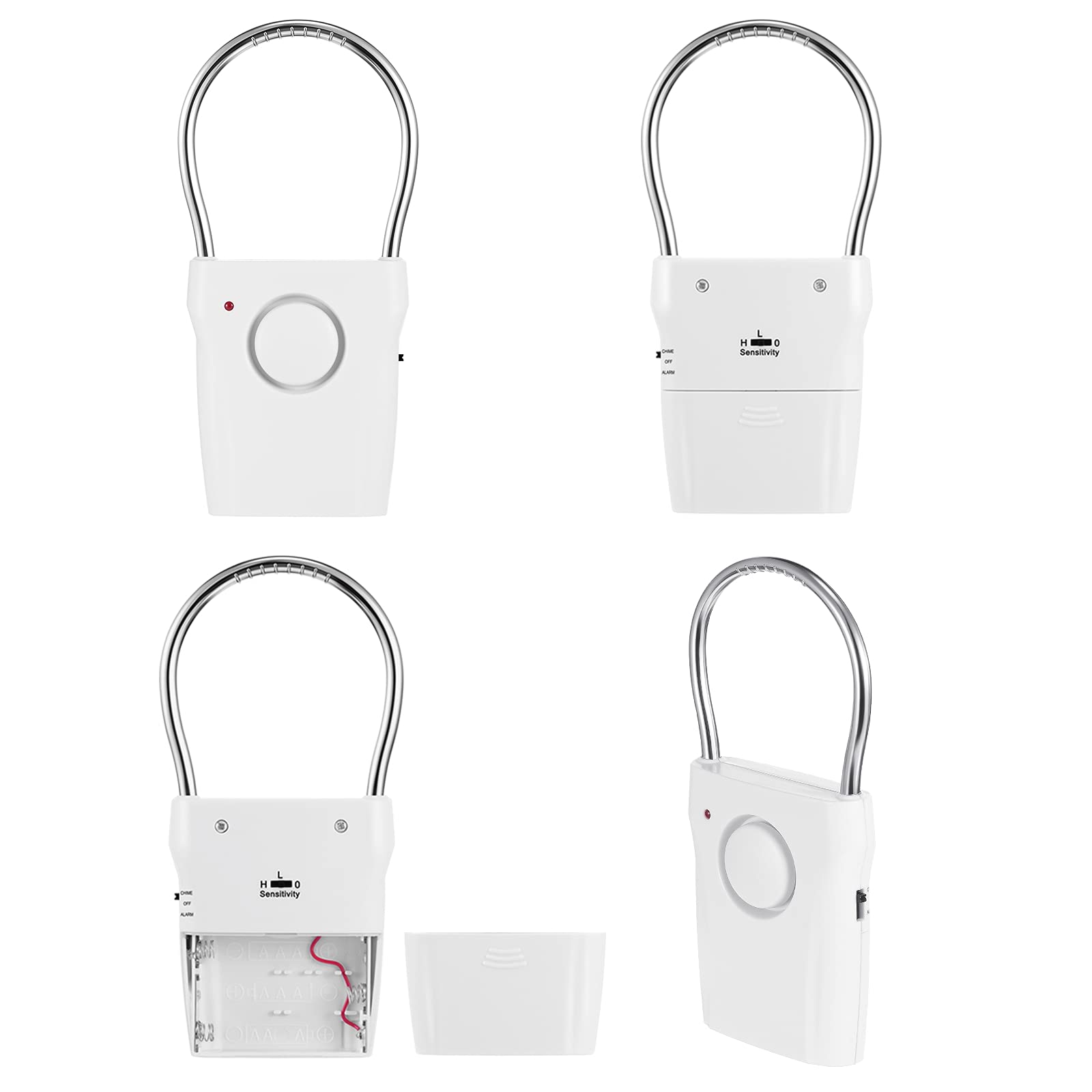 Kanayu 4 Pieces Door Handle Alarm 120Db Door Alarm For Home Security Door Entry Alarm Doorknob Sensing Alarm Window Burglar Aler