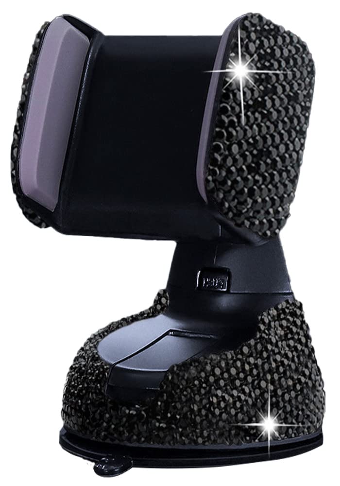 Suncaraccl Bling Car Phone Holder, 360   Adjustable Crystal Auto Phone Mount Universal Rhinestone Car Stand Phone Holder Car Acc