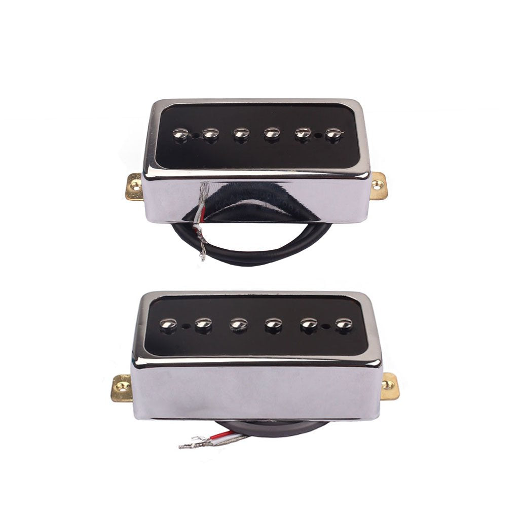Ogdni P90 Pickup Set,Alnico V Single Coil Bridge & Neck Pickups For Les Paul P90 Style Humbucker Size Electric Guitar