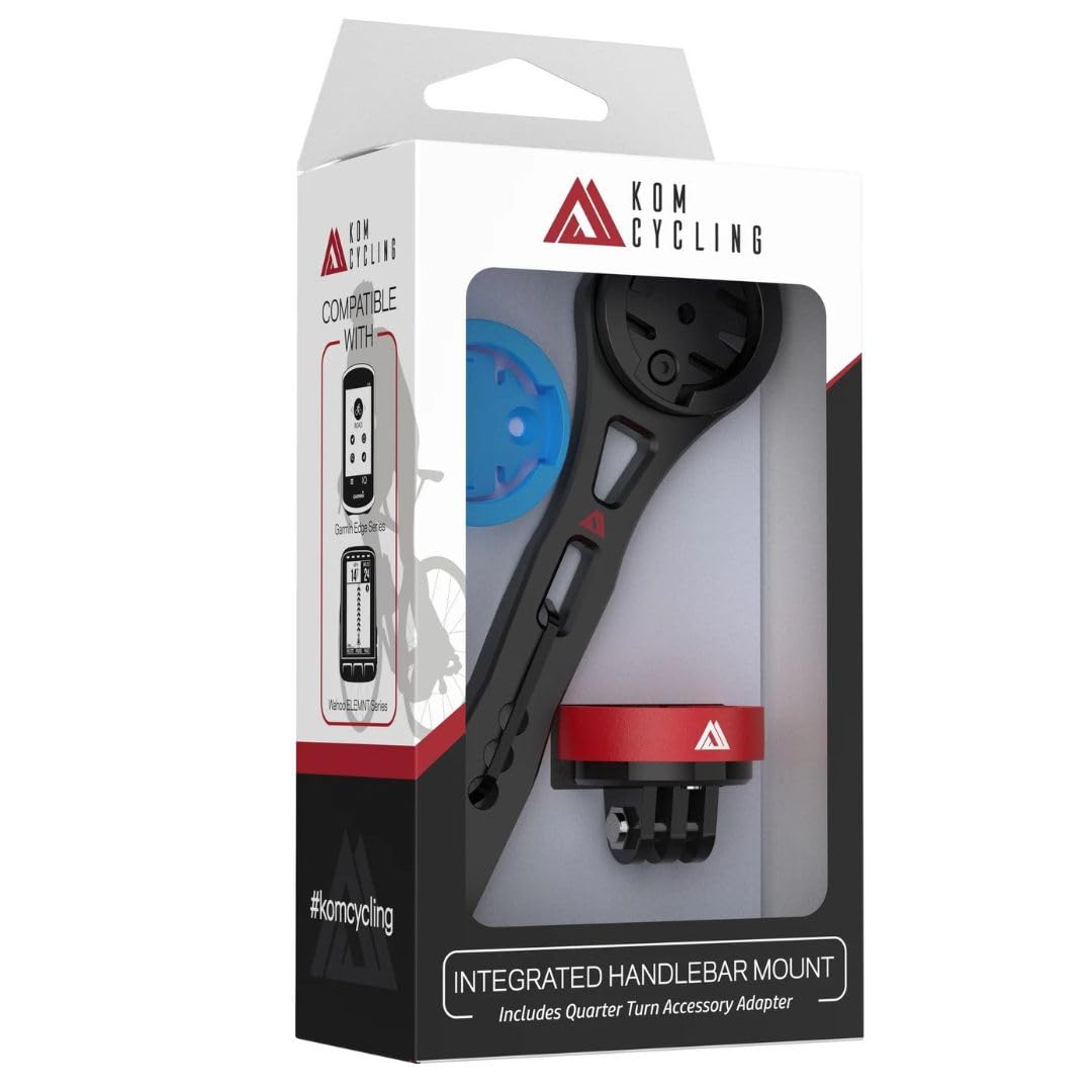Kom Cycling Integrated Handlebar Mount Wahoo Mount For Integrated Handlebars Made With Cnc Alumninumn Fits Bars Such As Shimano, Fsa, Canyon, Ritchey, And Many Others! (Mount With Gopro Adapter)