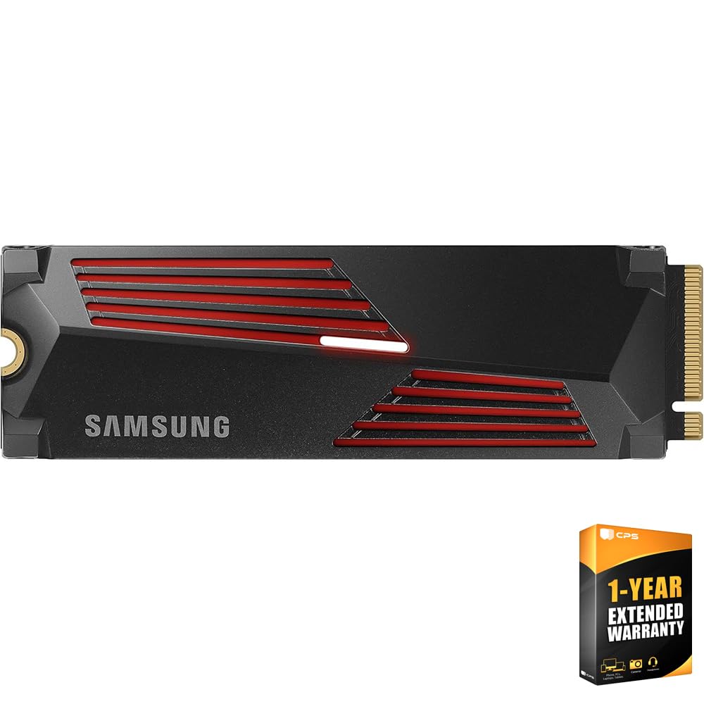 SAMSUNG MZ-V9P4T0CW 990 PRO Heatsink PCIe 4.0 NVMe M.2 SSD 4TB Bundle with 1 Year CPS Enhanced Protection Pack