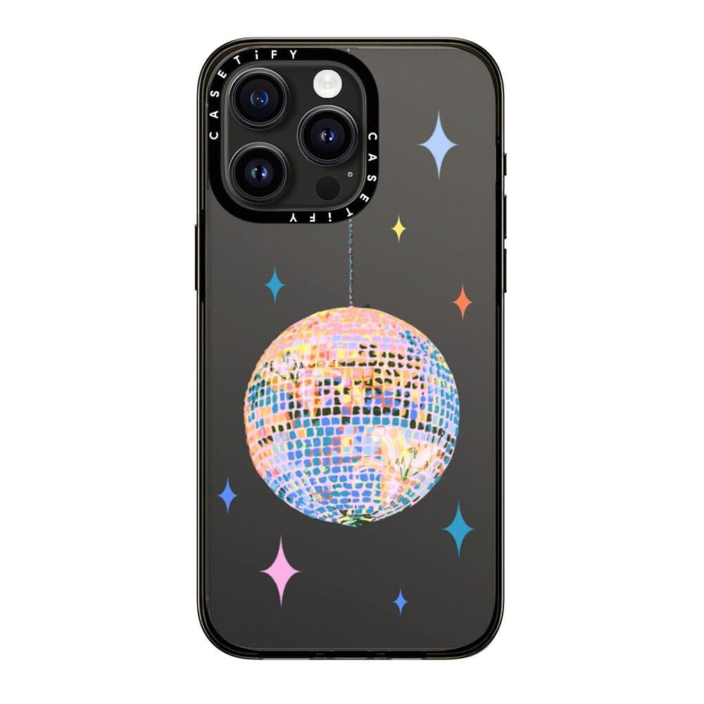 Casetify Compact Case For Iphone 15 Pro Max [2X Military Grade Drop Tested / 4Ft Drop Protection]   Disco   Clear Black