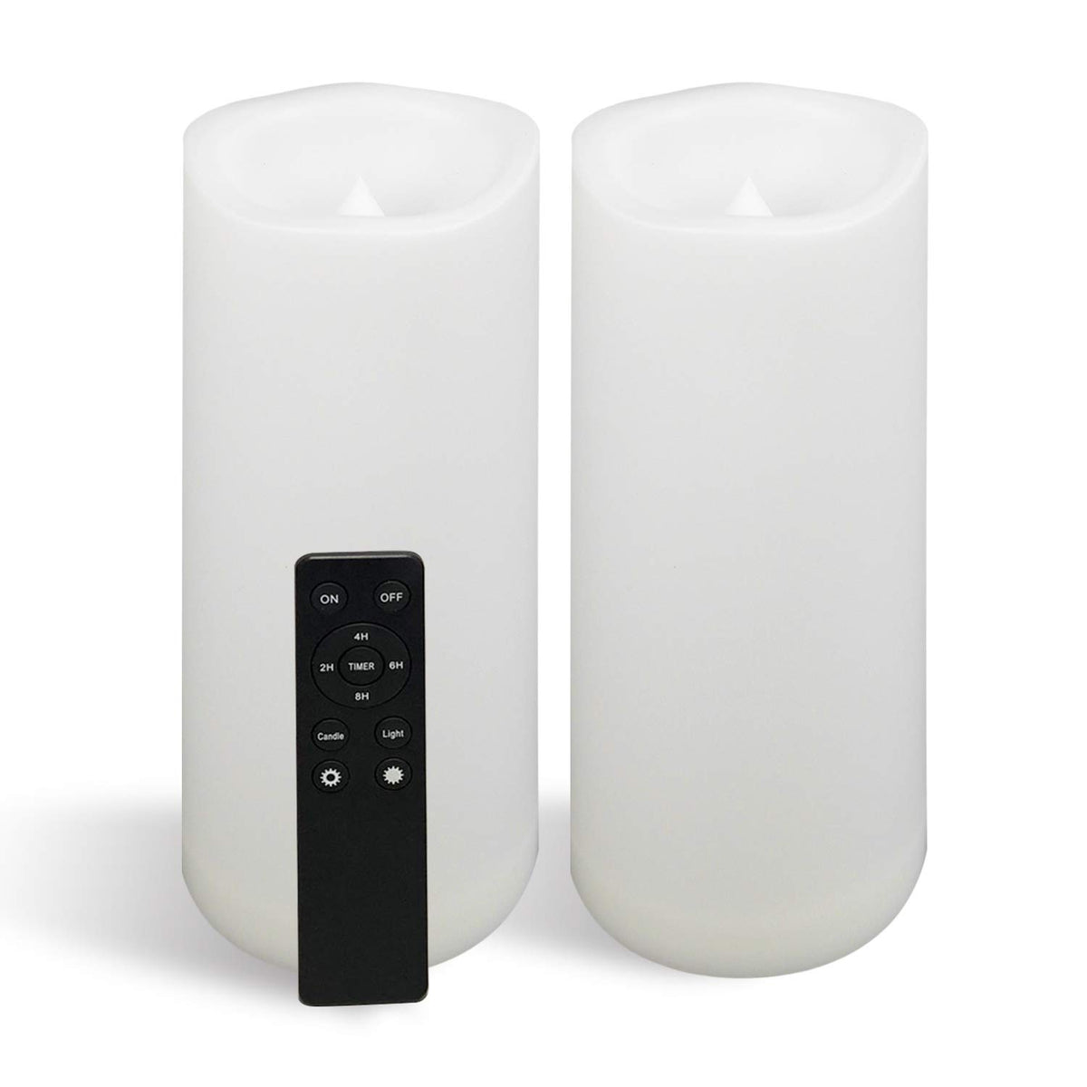 Candle Choice Waterproof Outdoor Battery Operated Flameless Candles With Remote Timer Large Tall White Plastic Bright Flickering