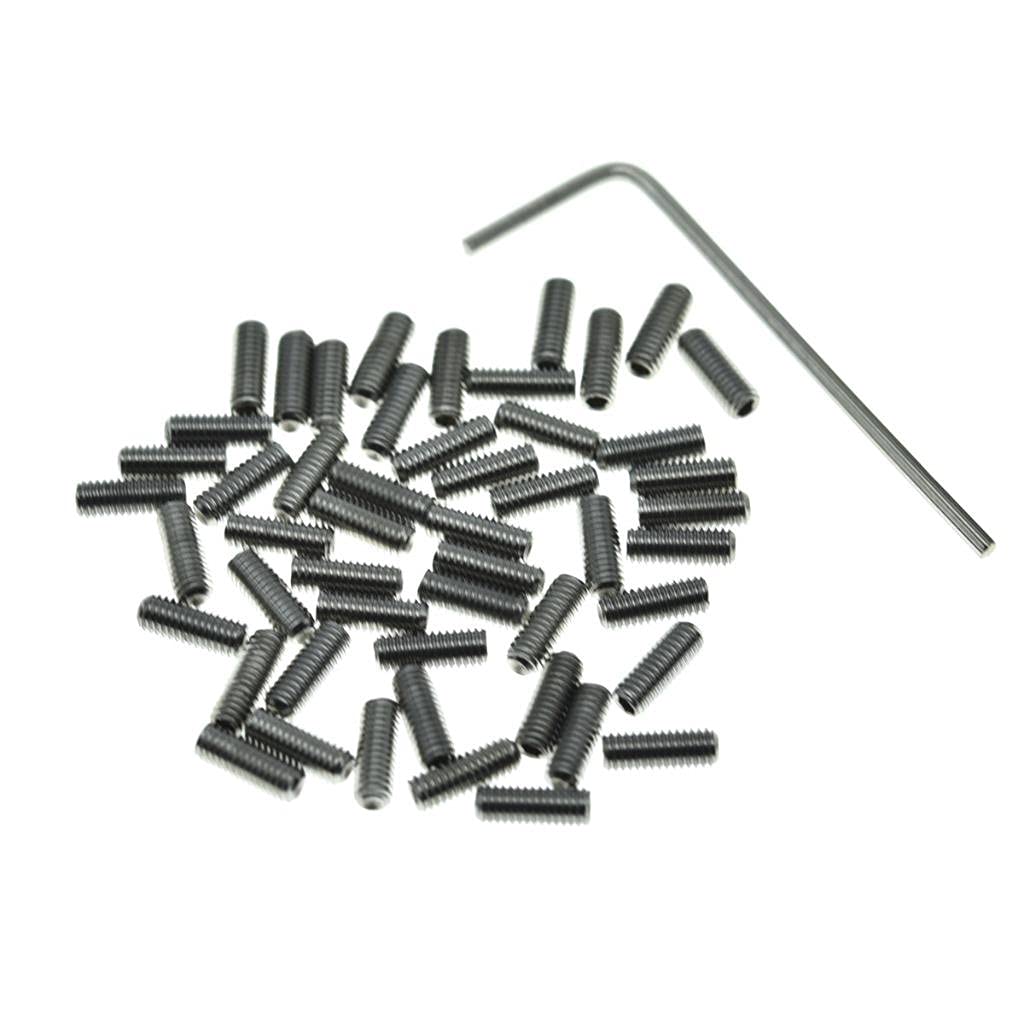 Dopro 100-Pack US #4-40 x 5/16 Stainless Steel Guitar Bridge Saddle Height Adjustment Screws for FD Strat/Tele