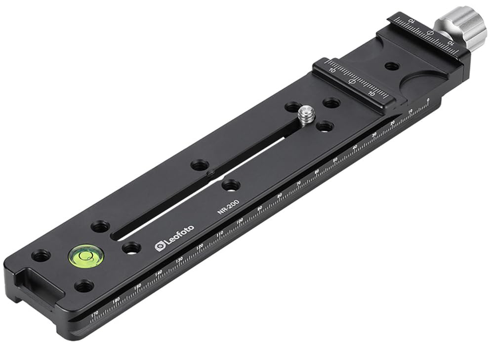 LEOFOTO 200mm Nodal Slide Rail & Clamp with D-Ring Screws Arca Compatible NR-200