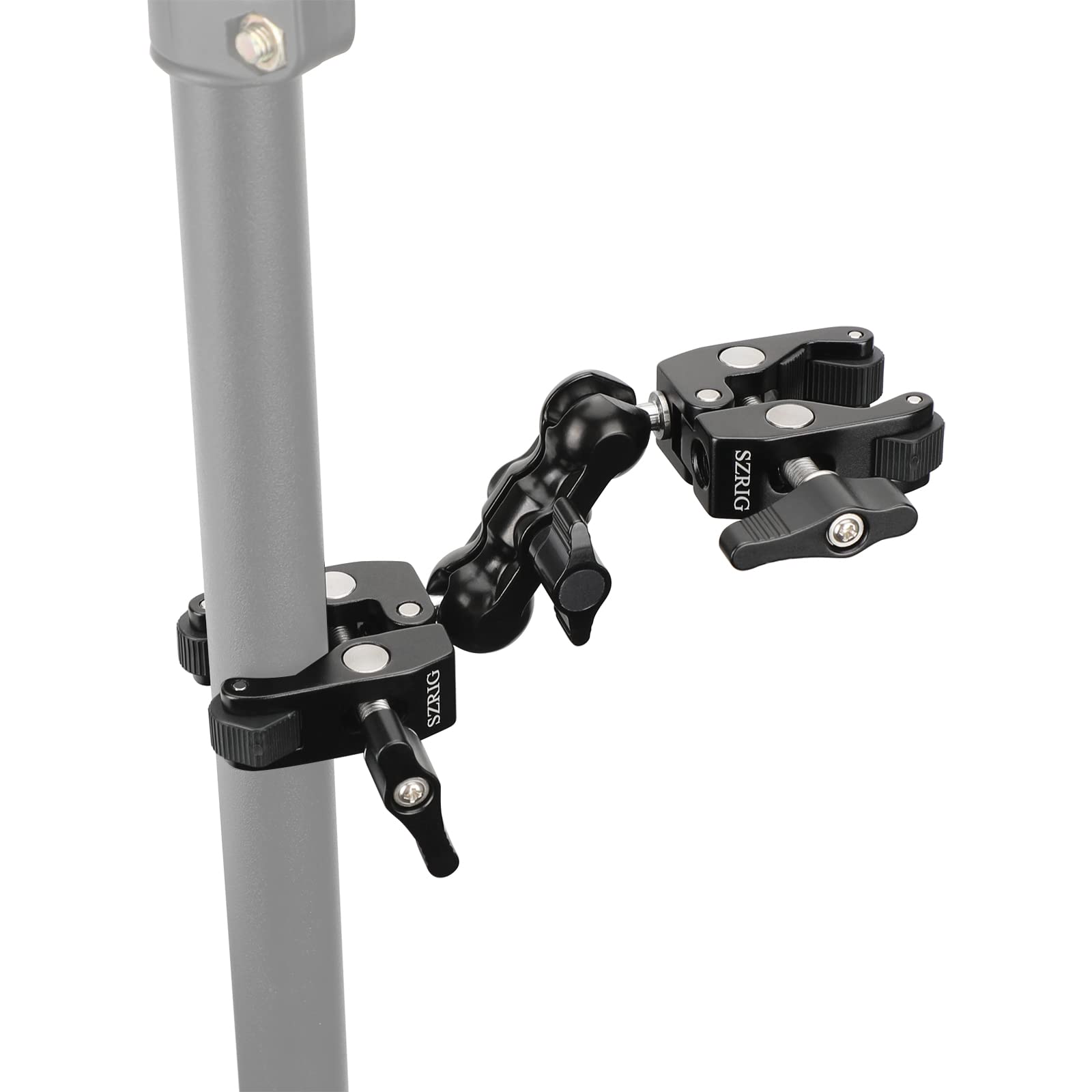 Szrig Crab Clamp Articulating Magic Arm With 1/4'' 20 Mini Ball Head For Camera Accessories
