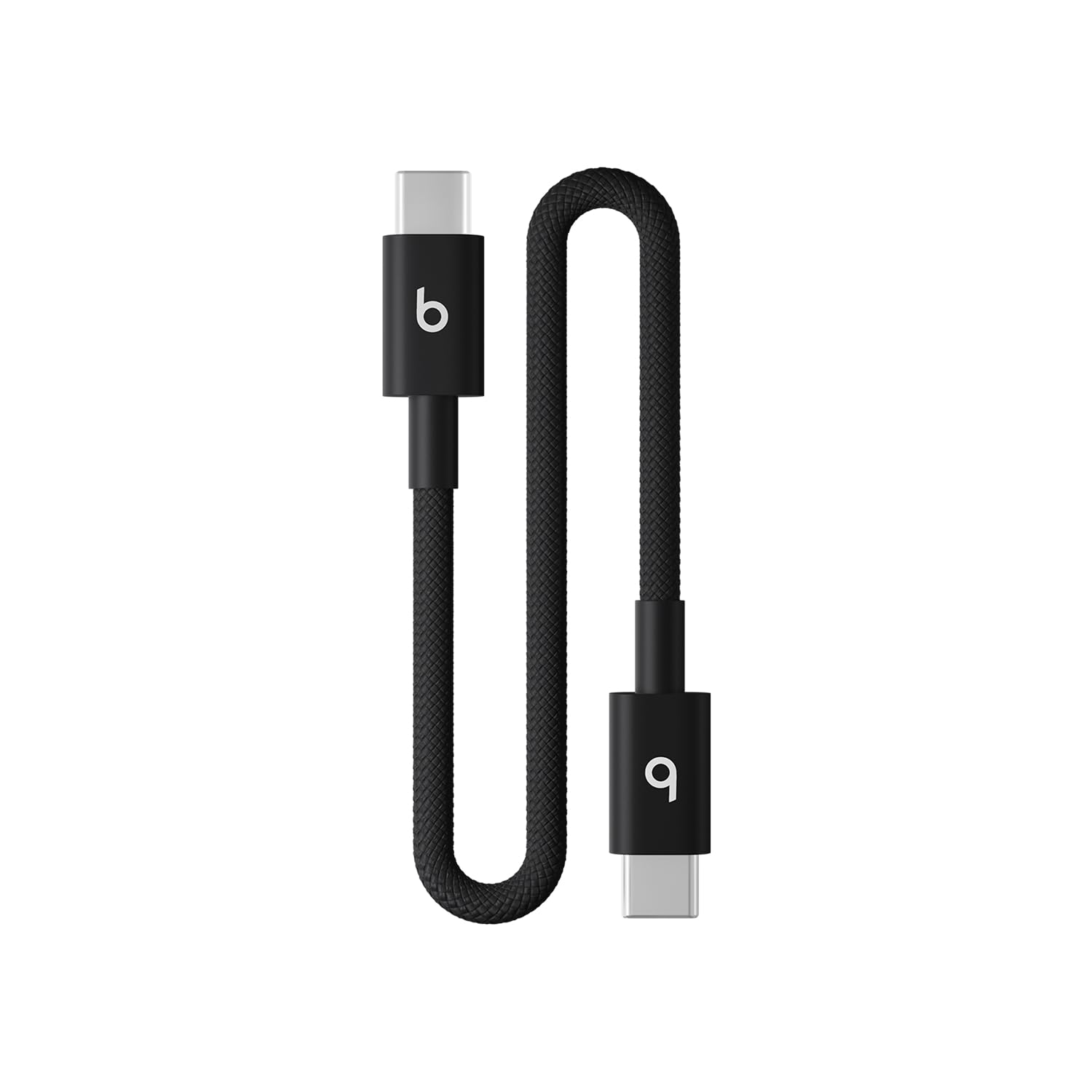Beats Usb-C To Usb-C Woven Short Cable Fast Charging Durable/Tangle-Free Compatible Charger For Apple & Android Devices (20 Cm, 
