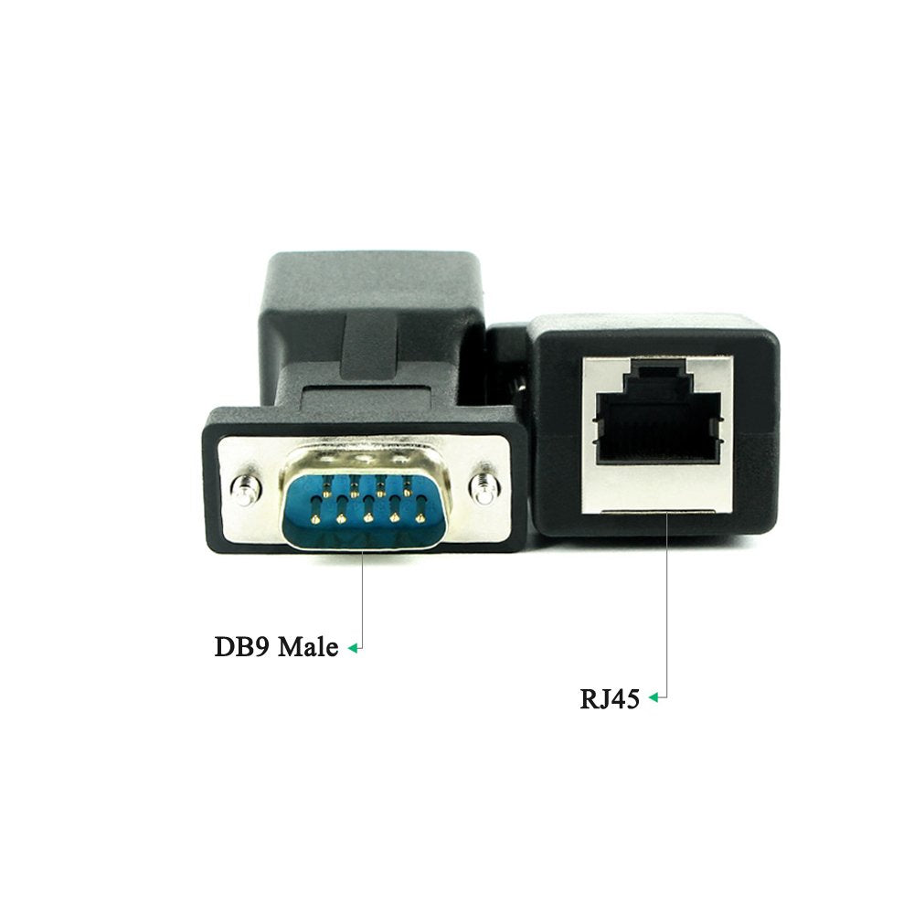 Lfhukeji Rs232 To Rj45, Db9 9-Pin Serial Port Male To Rj45 Female Cat5E/6 Ethernet Lan Extend Adapter