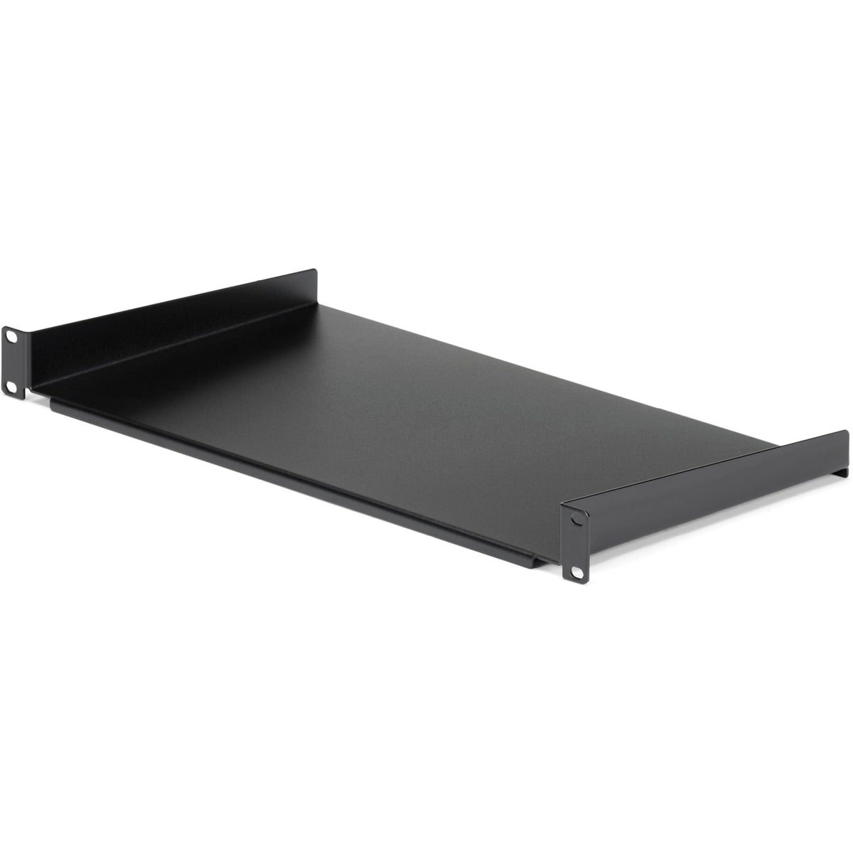 StarTech.com 1U Fixed Server Rack Mount Shelf - 10in Deep Steel Universal Cantilever Tray for 19' AV/ Network Equipment Rack - Heavy Duty Steel - Weight Capacity 44lbs/20kg, Black (CABSHELF1U10)