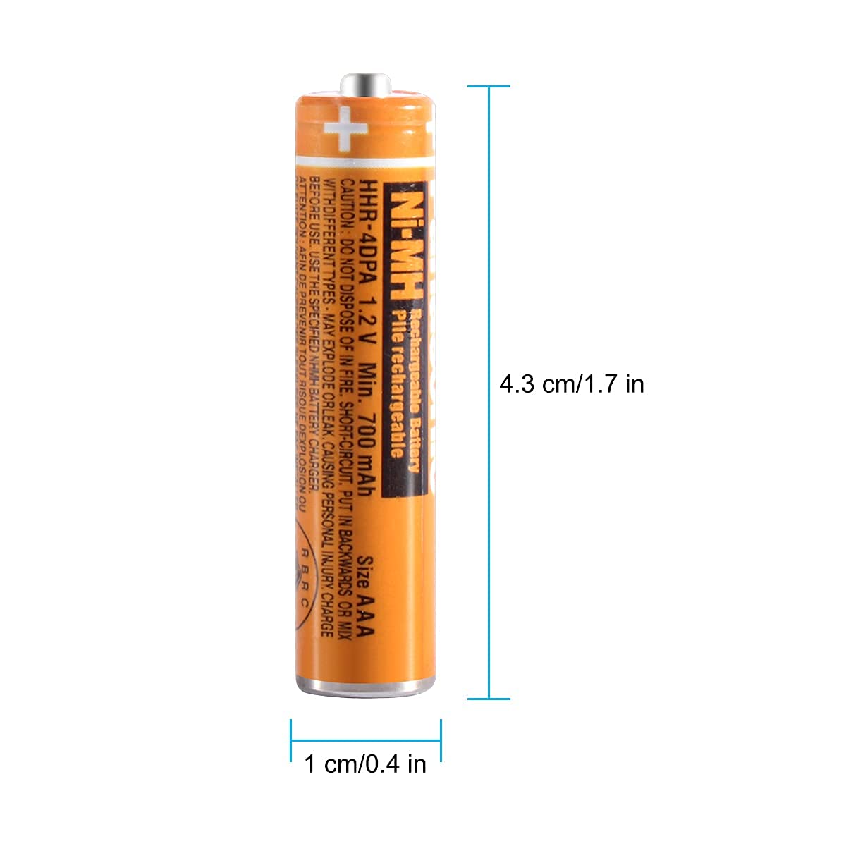 Pingju Ni Mh Aaa Rechargeable Battery 1.2V 700Mah 8 Pack Hhr 4Dpa Aaa Batteries For Panasonic Cordless Phones, Remote Controls, Electronics Electronics