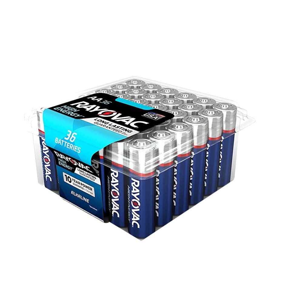 Rayovac Aa 36 Pack High Energy Alkaline Batteries With Recloseable Lid, 815 36Ppk