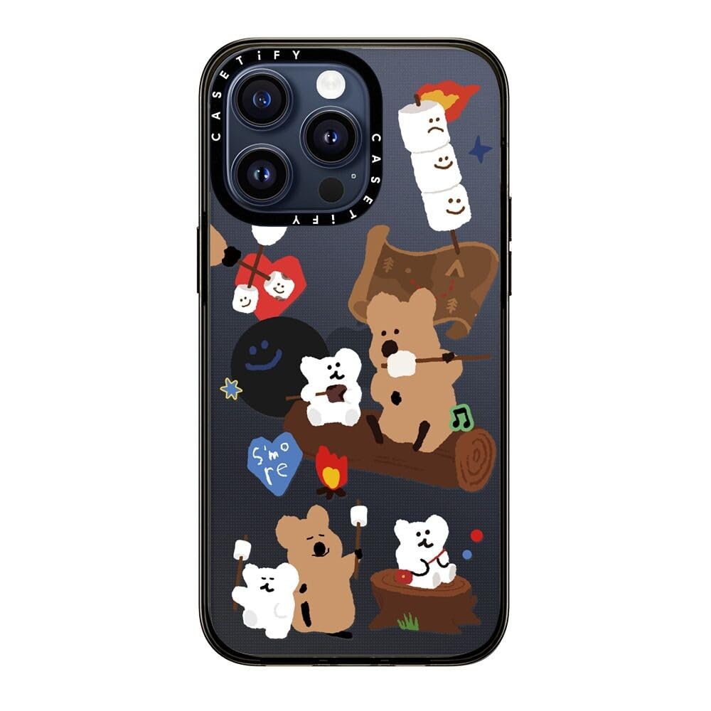 Casetify Compact Iphone 15 Pro Max Case [2X Military Grade Drop Tested / 4Ft Drop Protection]   Cute Prints   S'More !   Clear B