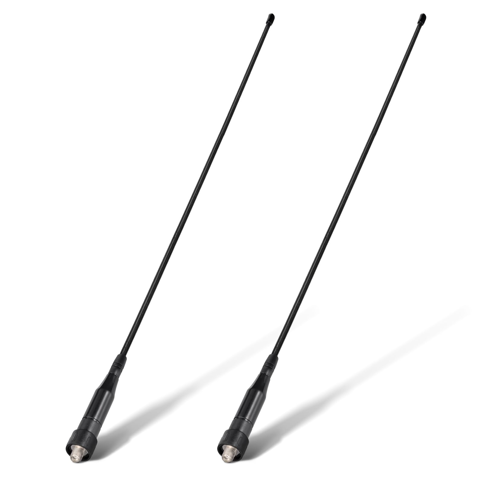 Eightwood VHF UHF 144/430Mhz Dual Band Whip Antenna SMA Female Soft Walkie Talkie Antennae 15in 2-Pack for Baofeng Kenwood Ham T