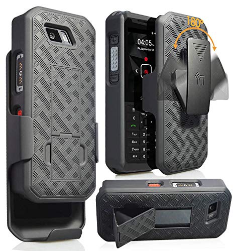 Nakedcellphone Combo Series Compatible with Sonim XP5s Case, Kickstand Hard Cover with [Rotating/Ratchet] Belt Clip Holster Comb