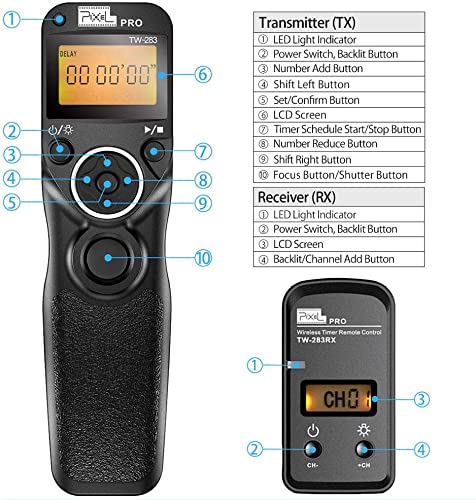 Pixel Digital Slr Cameras Shutter Release Remote Control Timer For Nikon Z6 Z7 D7500 D3100 D3200 D3300 D5000 D5100 D5200 D5300 D