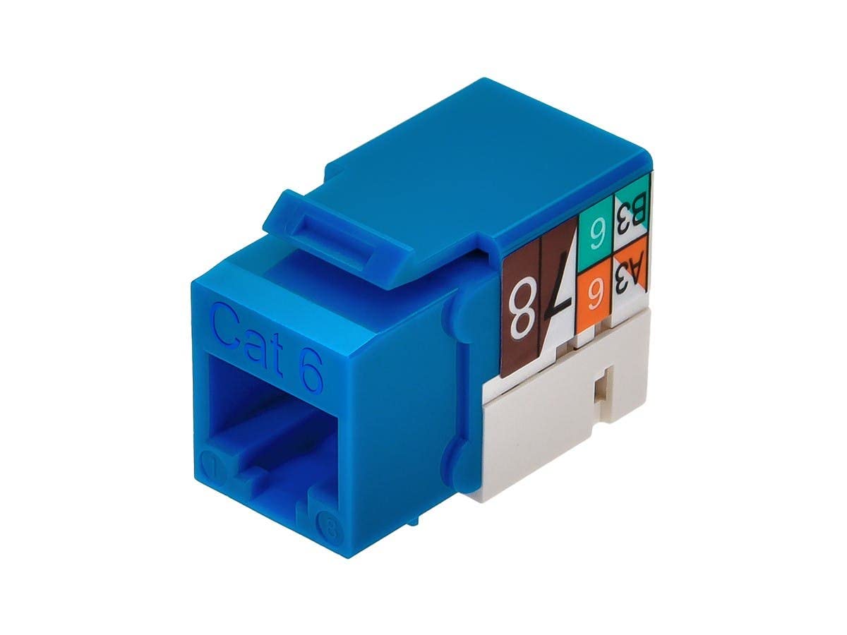 Monoprice Cat6 Punch Down Keystone Jack   Blue