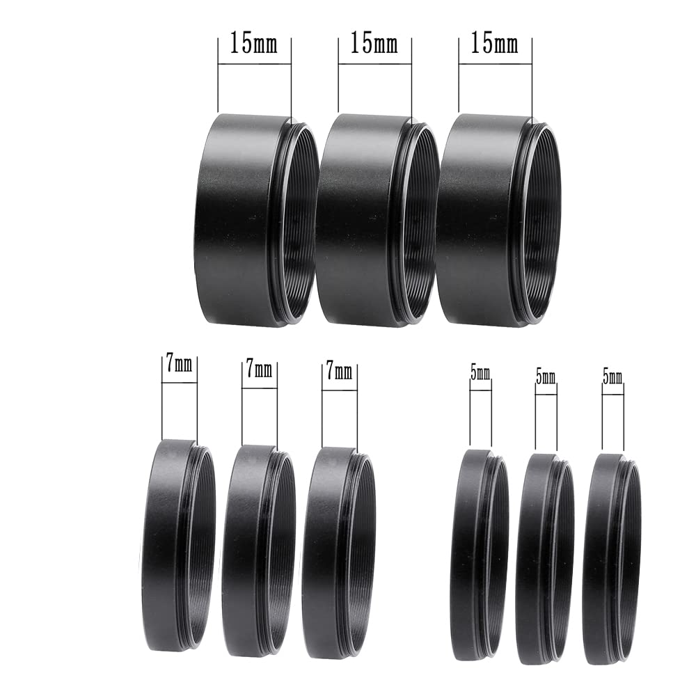 Starboosa Telescope T2 Extension Tube Kit For Slr Cameras And Eyepieces   Length 5Mm X3; 7Mm X3; 15Mm X3   M42X0.75 On Both Side