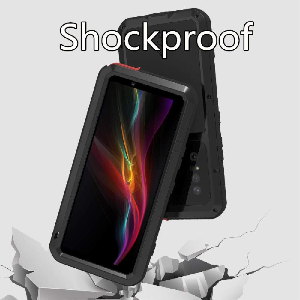 Love Mei For Sony Xperia 1 Ii (2020) Case, Military Heavy Duty Shockproof Dust/Dirt Proof Hybrid Aluminum Metal+Silicone+Tempere