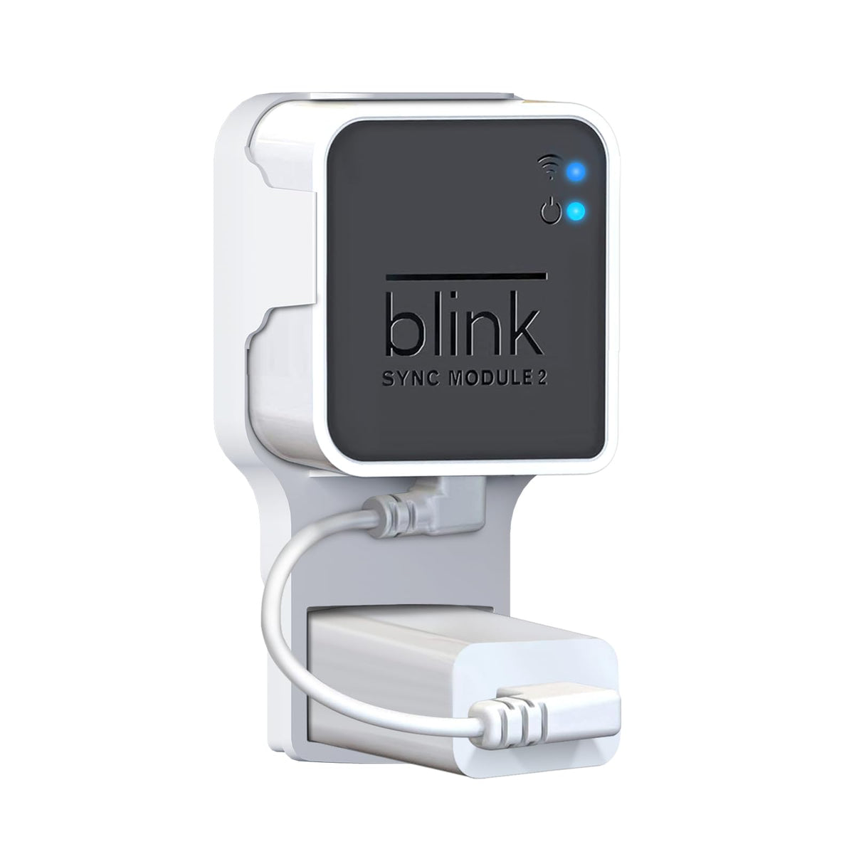 Wall Mount For Blink Sync Module 2 With Short Cable - Save Space - No Messy Wires - Easy Move Mount Bracket Holder For Blink Out