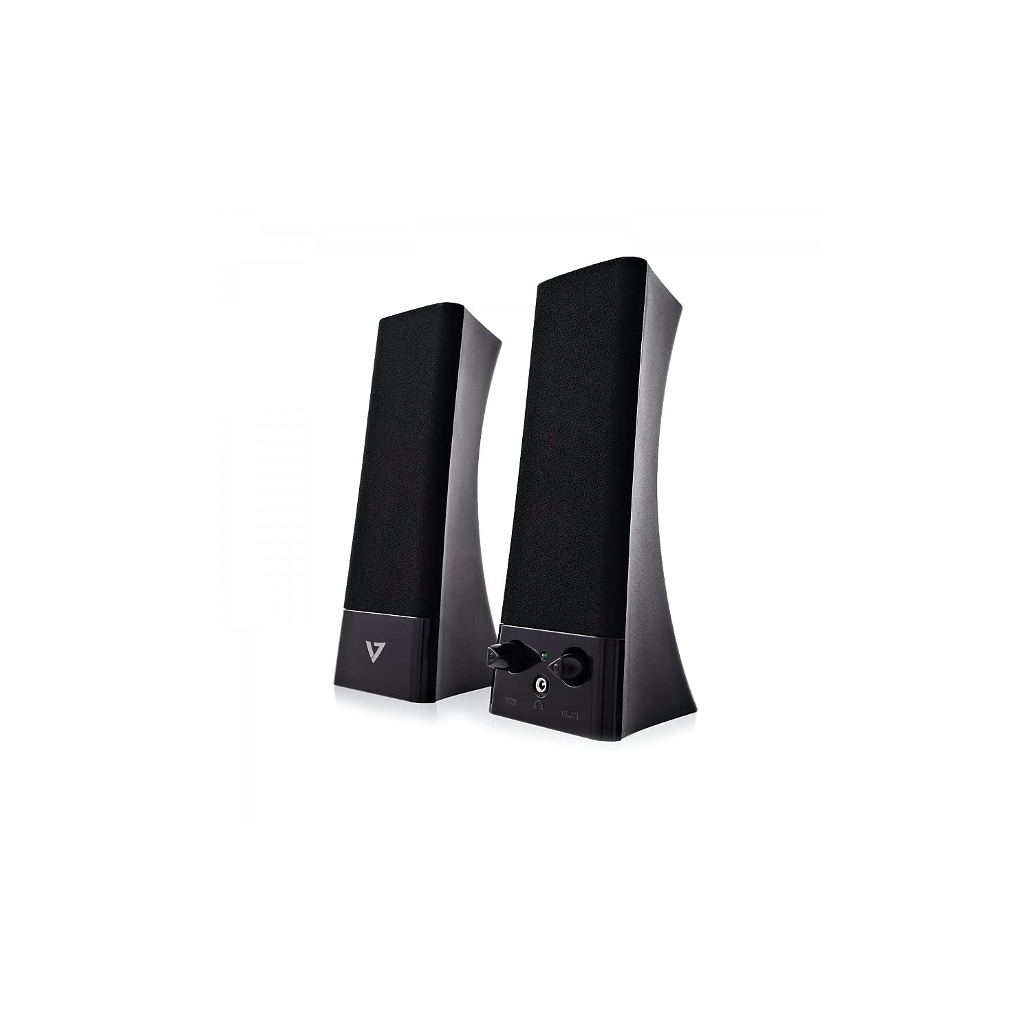 V7 Speakers Subwoofers & Accessories Usb 2.0 Stereo Speaker (Sp2500 Usb 6N), Black
