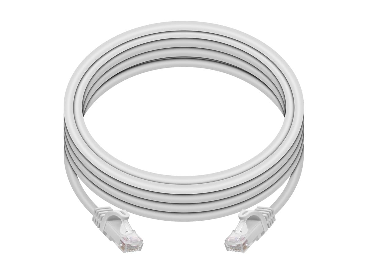 Monoprice Cat6 14Ft White Patch Cable Utp 24Awg 550Mhz Pure Bare Copper Snagless Rj45 Flexboot Series Ethernet Cable