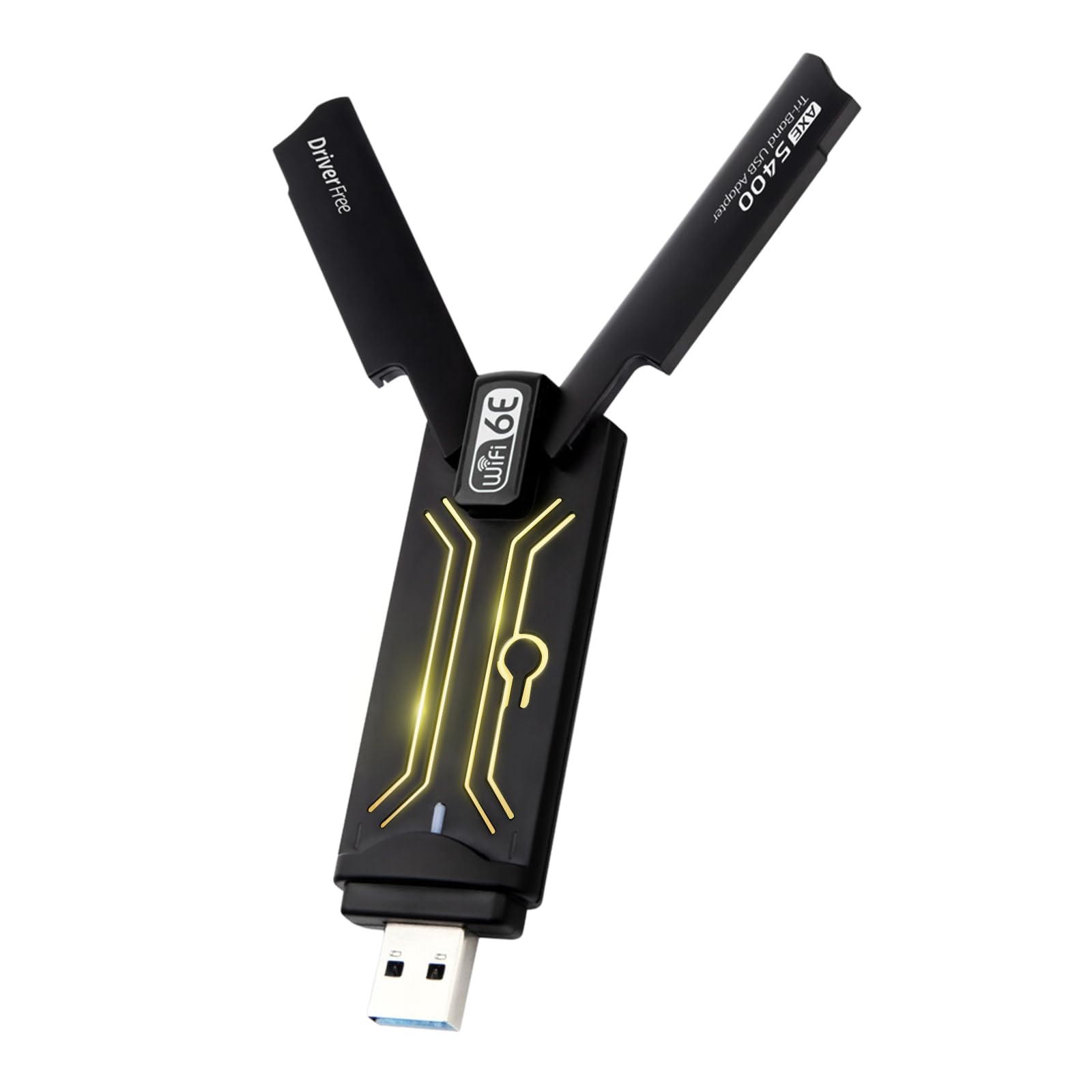 Usb Wifi 6E Adapter,Ax5400Mbps Tri Band 2.4Ghz/ 5Ghz/6Ghz Wireless Network Adapter For Pc,Usb 3.0,Supports Windows 10/11, Black,