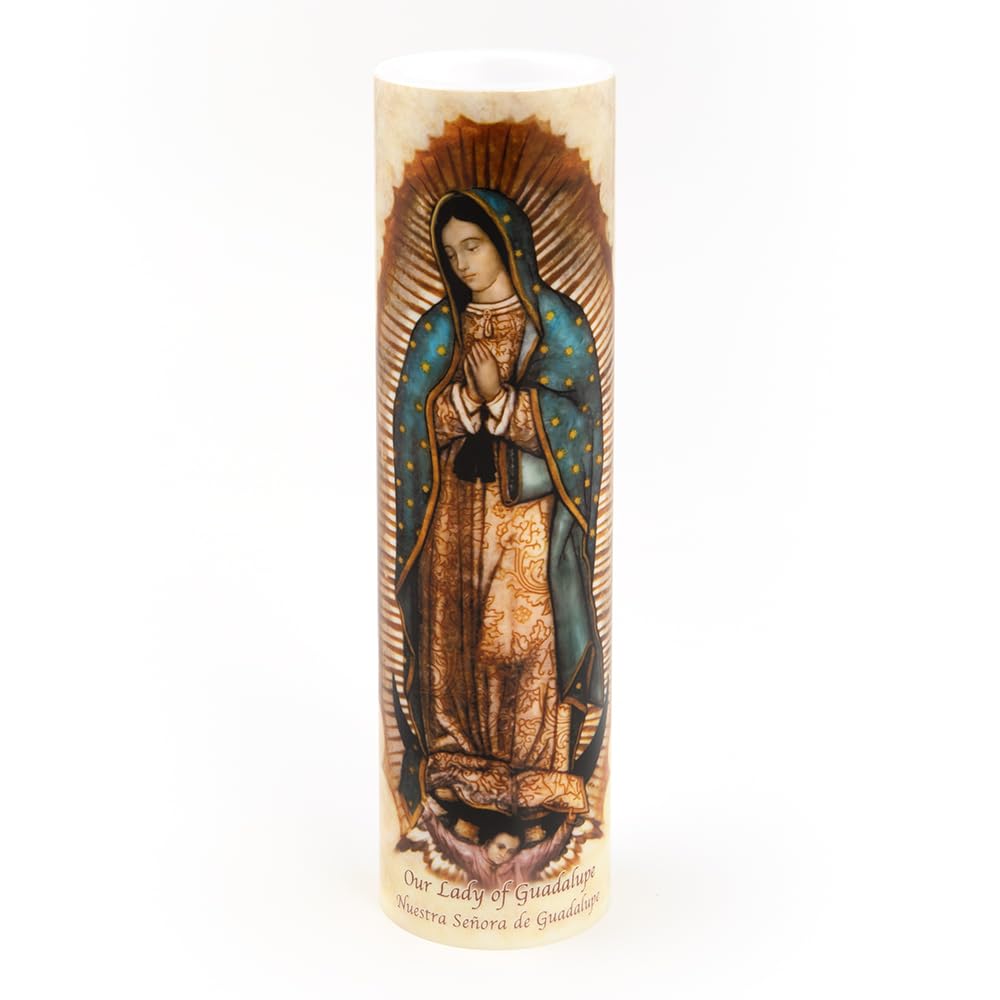 THE SAINTS COLLECTION Our Lady of Guadalupe, LED Flameless Devotional Prayer Candle
