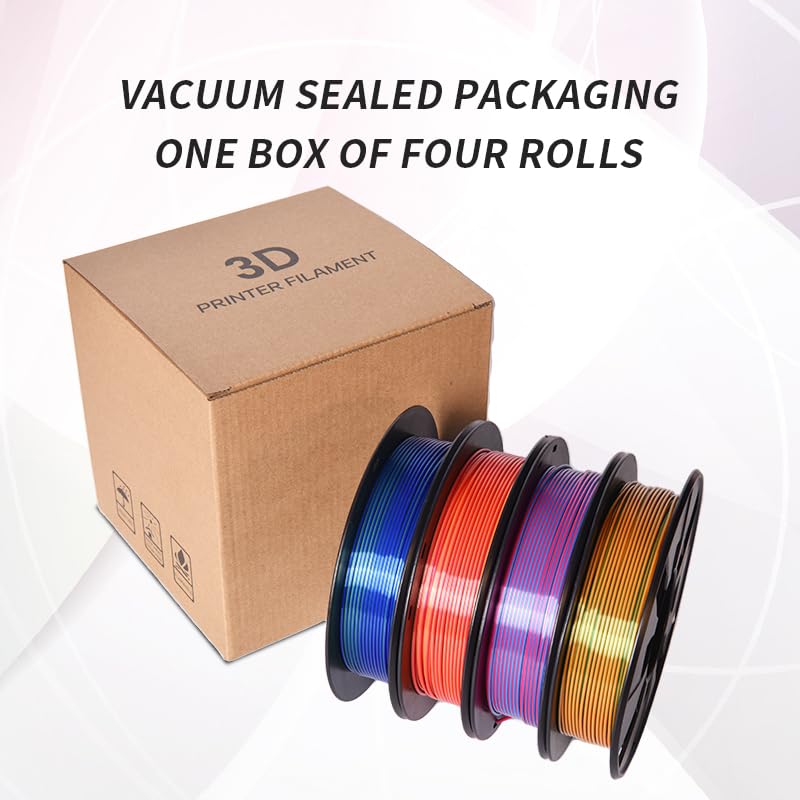 Rambery 3D Printer Filament Silk Dual Color Coextrusion Pla Filament 1.75Mm +/- 0.03Mm, Bicolor Pla 3D Printing Filament 0.2Kg/S