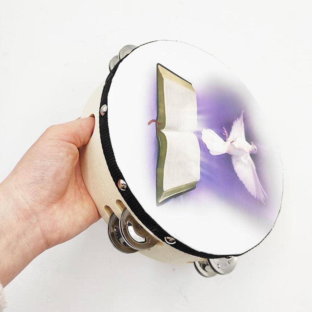 LICHTS Dove Pattern Double Row Jingles Music Tambourine Percussion Tamborine Drum