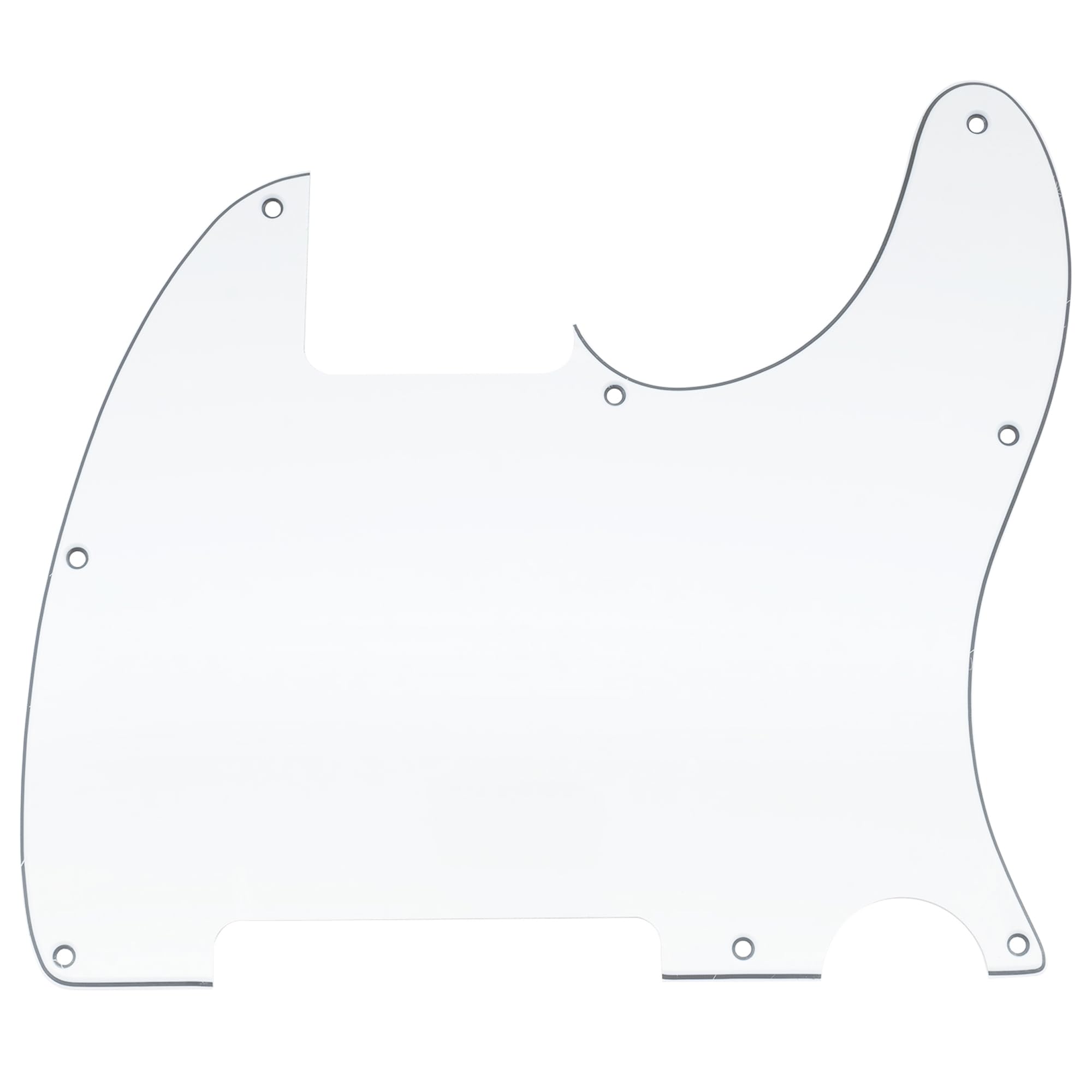 Musiclily 8 Hole Guitar Pickguard Scratch Plate For Fender Usa/Mexican Telecaster Tele Esquire, White 3Ply