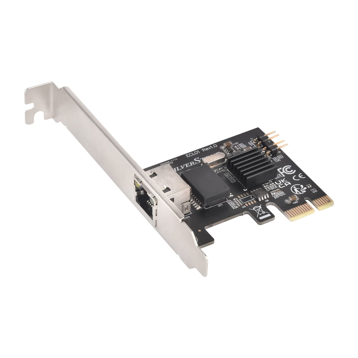 SilverStone Technology 2.5Gbps RJ45 Network Interface PCI Express Card, SST-ECL01, TAA Compliant