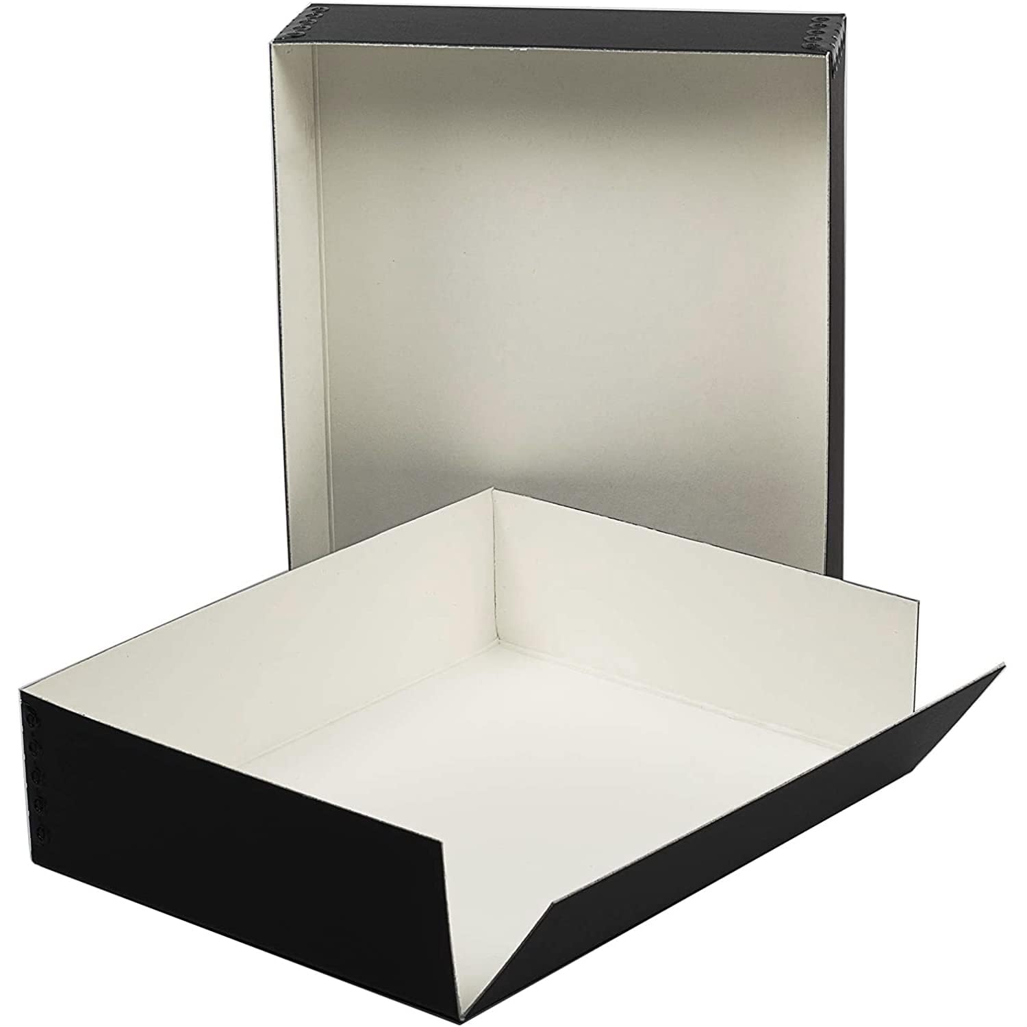 Lineco, Museum Archival Drop Front Storage Box, Acid Free With Metal Edges Lignin Free, 9.25X11.75X3 Inches, Ideal For Pictures