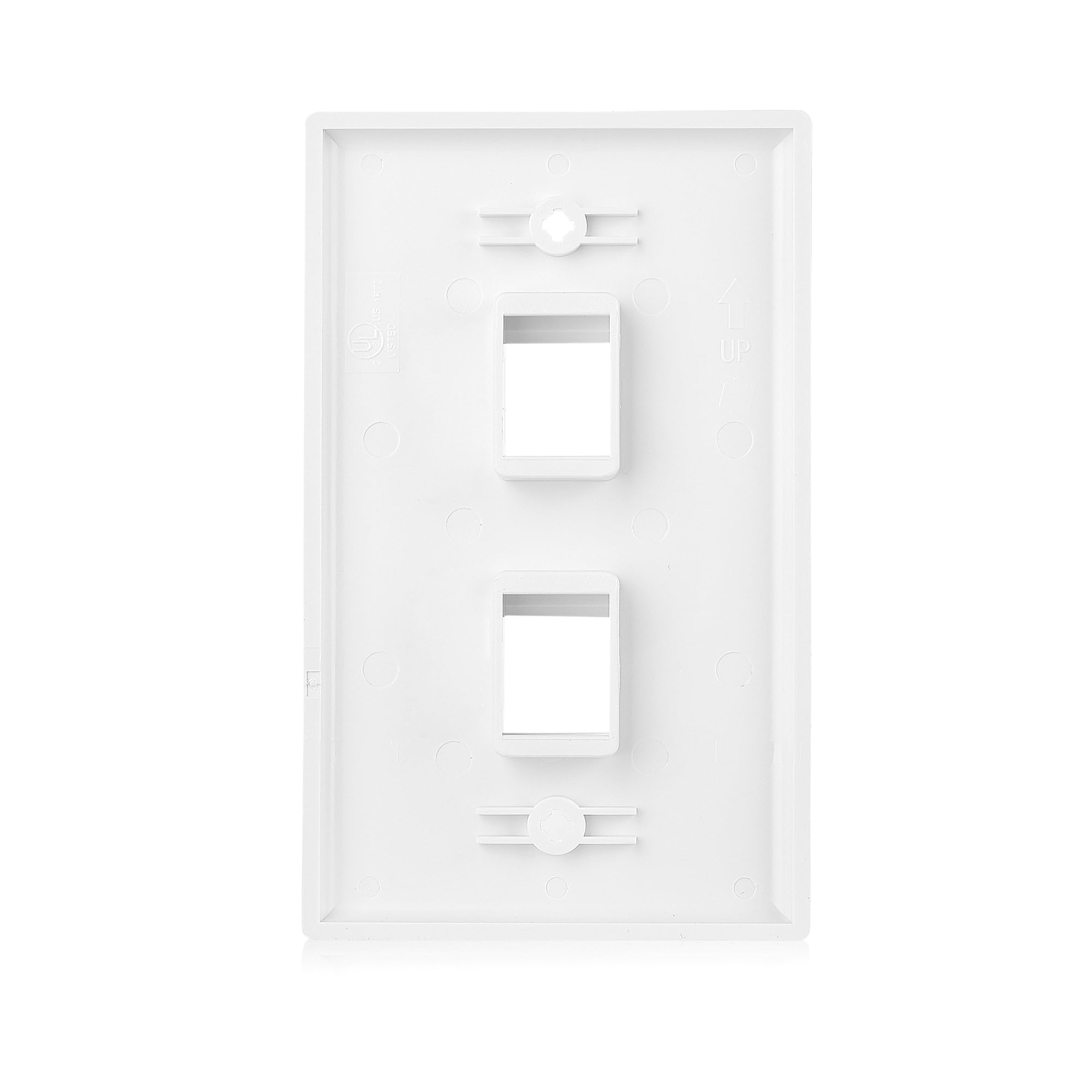 Cable Matters 10 Pack Low Profile 2 Port Keystone Jack Wall Plate, RJ45 Wall Plate for Keystone Jacks in White