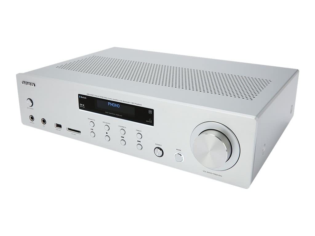Aiwa Amu-120bt/sl Negro/amplificador HiFi/Bluetooth 120w Rms
