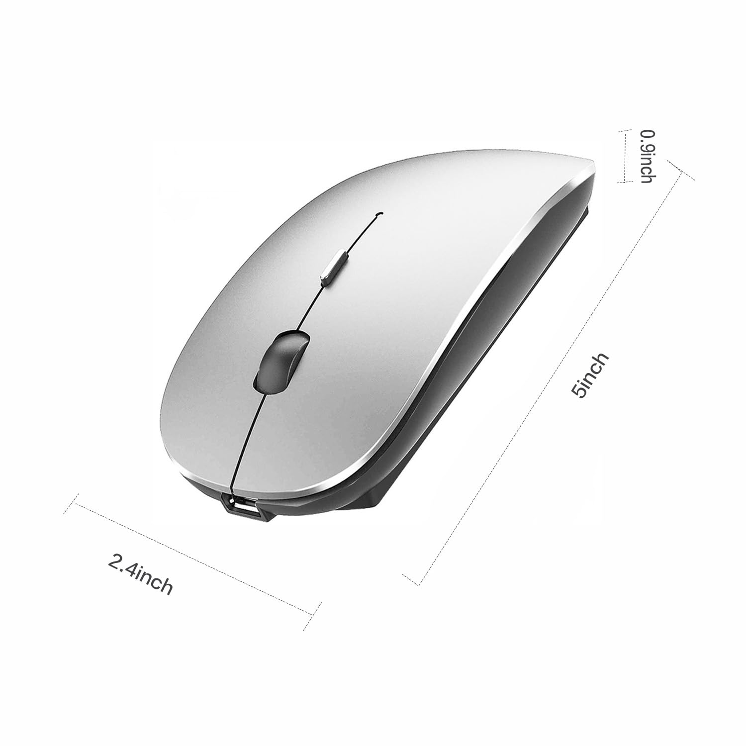 Peibo Bluetooth 5.2 Wireless Dual Mode Mouse, Gray Black, 2022 Model