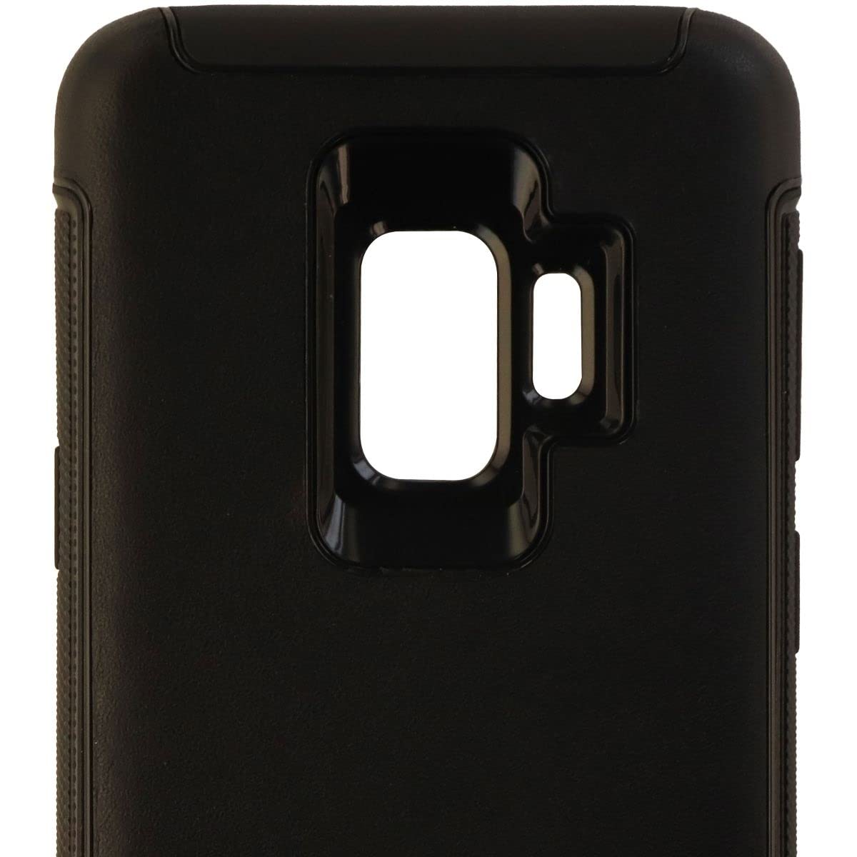 Granite Hybrid Genuine Leather Case Cover For Samsung Galaxy S9   Black