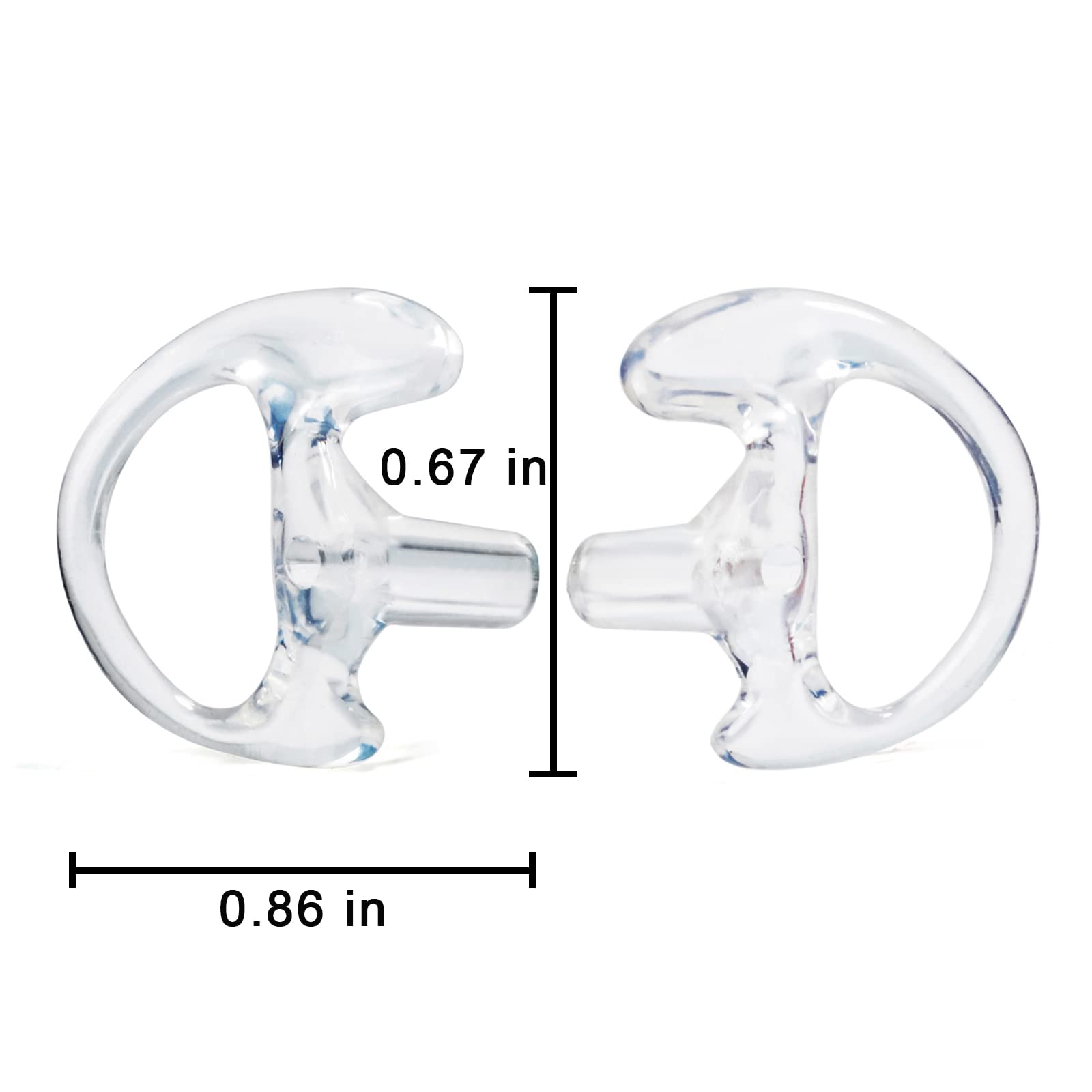 Twayrdio Earmold Earbud Ear Mold For Walkie Talkie Surveillance Earpiece Two Way Radio Headset Acoustic Coil Tube Audio Kits, Sm