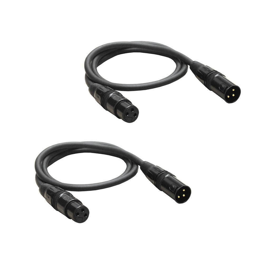 Audio 2000S E02103P2 Xlr Male To Female 3 Feet Microphone Cable (2 Pack)