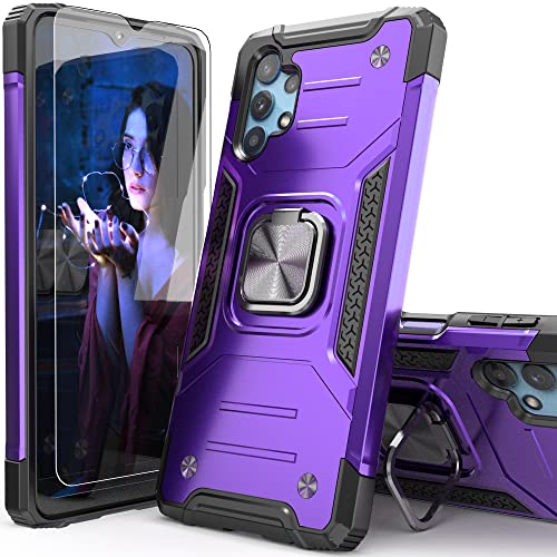 Idystar Galaxy A32 5G Case With Screen Protector, Galaxy A32 5G Case, Shockproof Drop Test Cover With Car Mount Kickstand Lightw