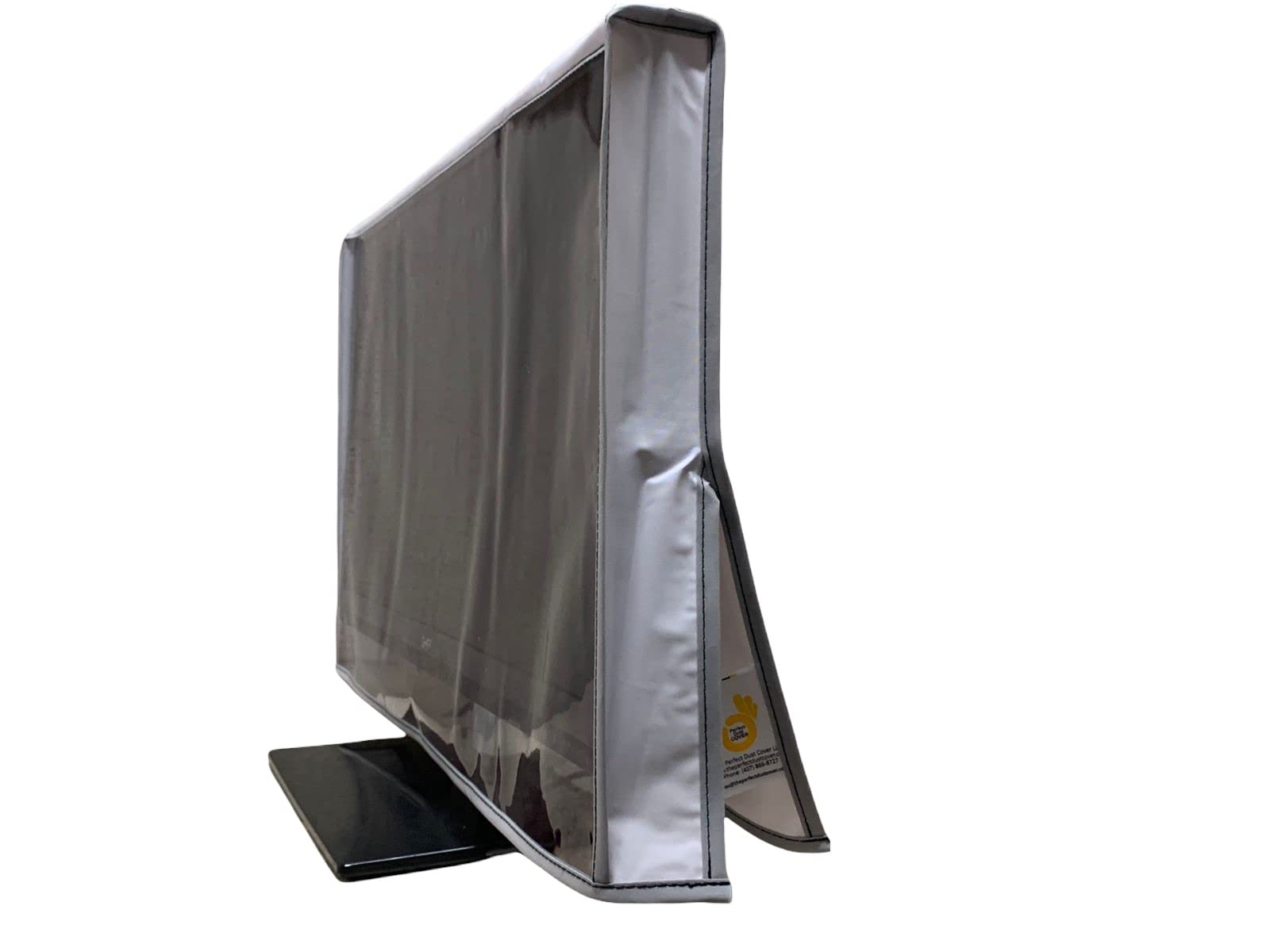 The Perfect Dust Cover White Vinyl Cover With Clear Front Compatible With 24 Inch Led/Lcd Monitors, Anti Static, Waterproof Monitor Cover Dimensions 23''W X 3''D X 16''H By The Perfect Dust Cover