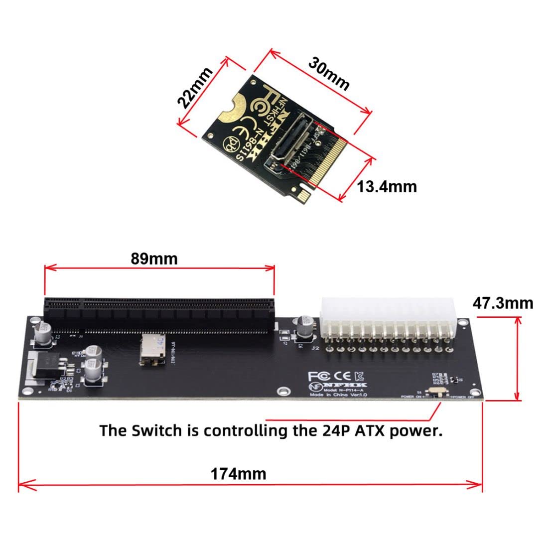 Chenyang Oculink Sff 8612 To Pci E 3.0 M.2 M Key To Sff 8611 Host Adapter For Gpd Win Max2 External Graphics Card & Ssd